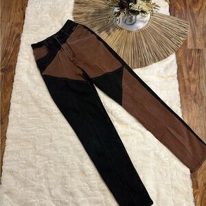 Rockies High Rise Jeans - Black and Brown